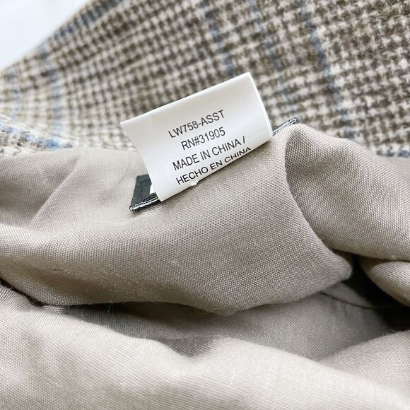 Scala Handmade Bucket Hat Plaid Brown Tan Blue Lined 50/50 Wool Polyester - Picture 6 of 6